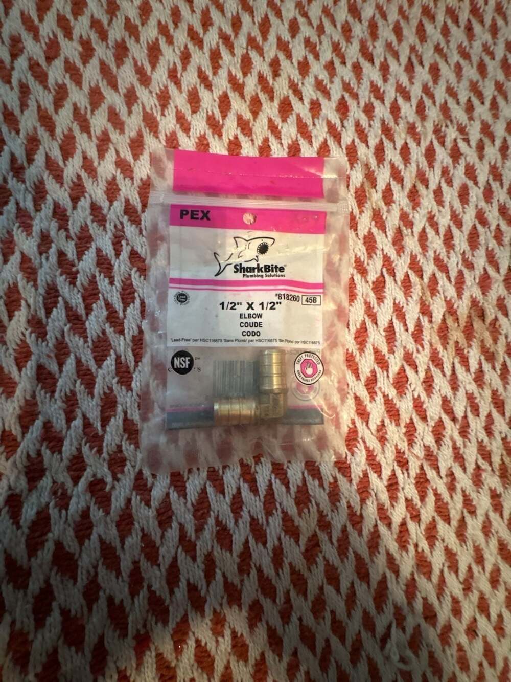 SharkBite 1/2 inch x 1/2 inch PEX Elbow Fitting #818260